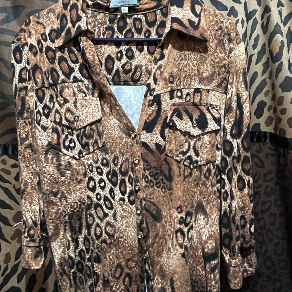 Leopard Print Women's Blouse